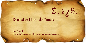 Duschnitz Ámos névjegykártya